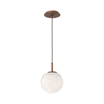 Gaia LED Pendant Light in Burnished Bronze/Opal White (Medium).