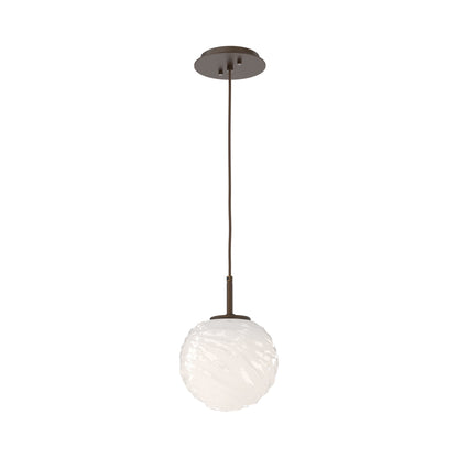 Gaia LED Pendant Light in Flat Bronze/Opal White (Medium).