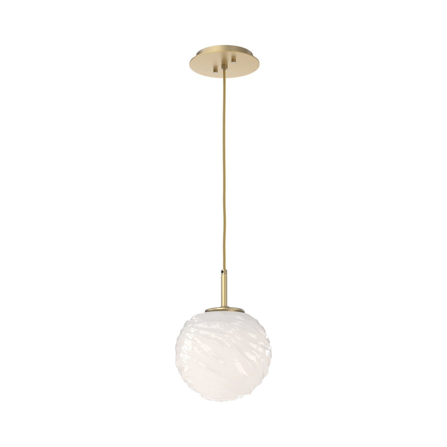 Gaia LED Pendant Light in Gilded Brass/Opal White (Medium).