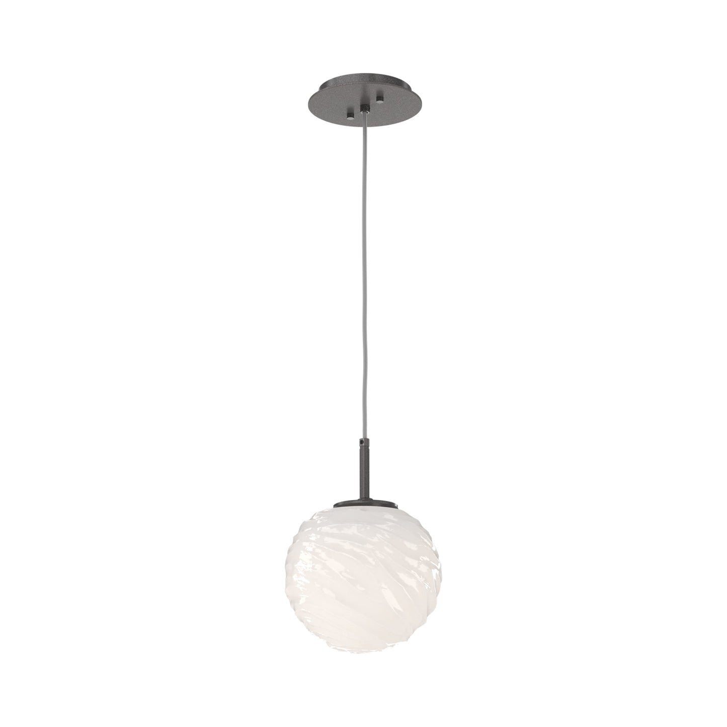 Gaia LED Pendant Light in Graphite/Opal White (Medium).