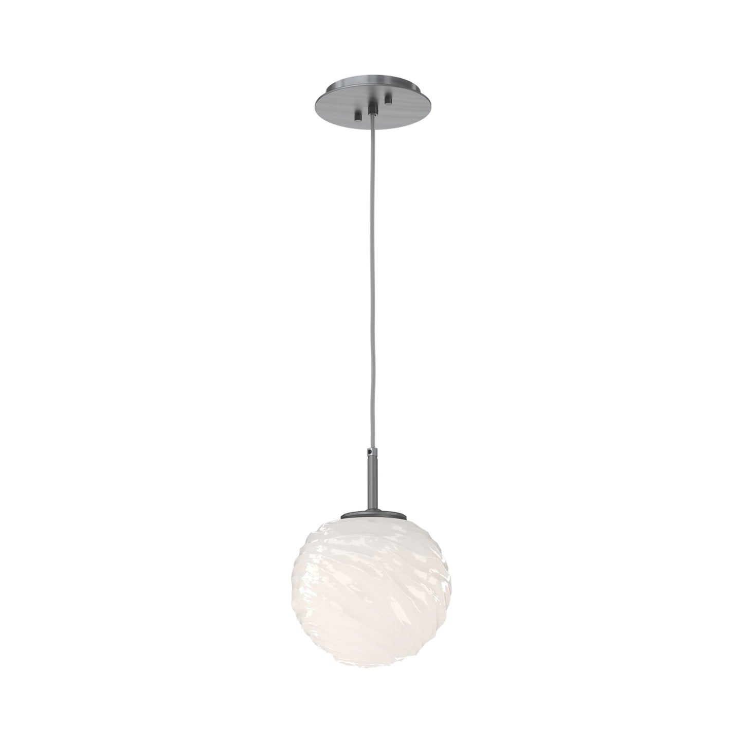 Gaia LED Pendant Light in Gunmetal/Opal White (Medium).