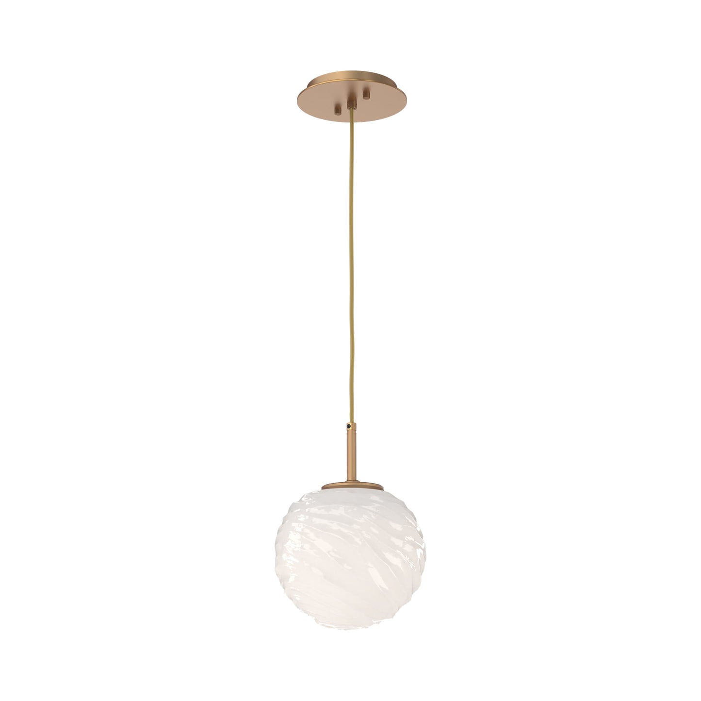 Gaia LED Pendant Light in Novel Brass/Opal White (Medium).