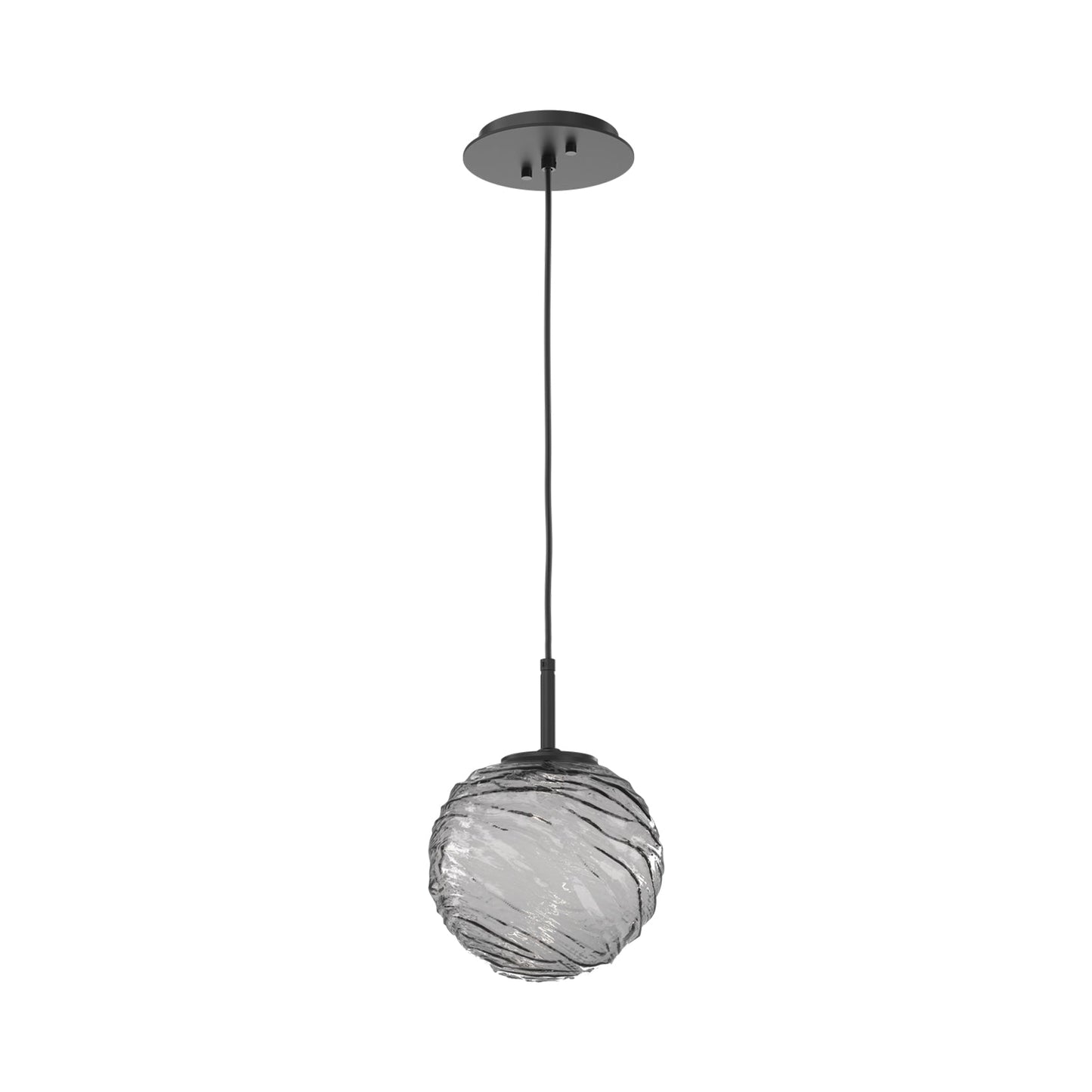 Gaia LED Pendant Light in Matte Black/Smoke (Medium).