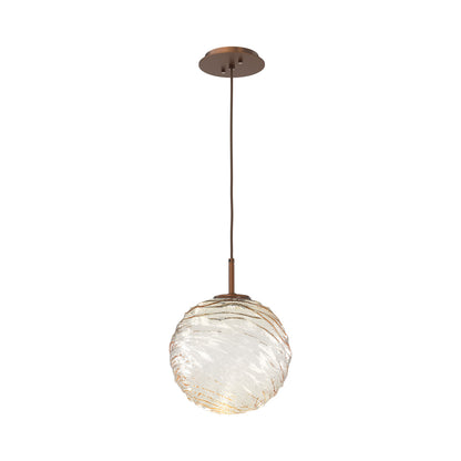 Gaia LED Pendant Light in Burnished Bronze/Amber (Large).