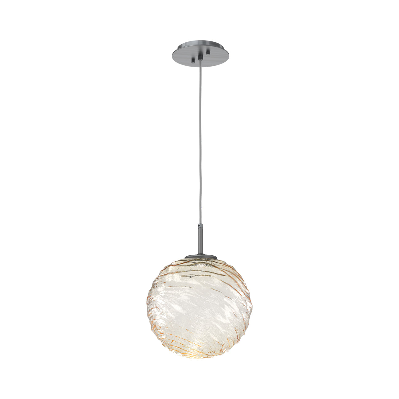 Gaia LED Pendant Light in Gunmetal/Amber (Large).