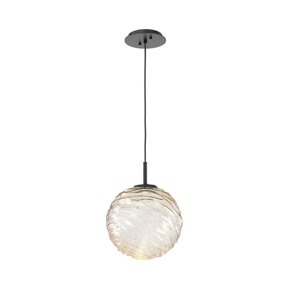 Gaia LED Pendant Light in Matte Black/Amber (Large).