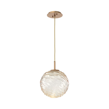 Gaia LED Pendant Light in Novel Brass/Amber (Large).