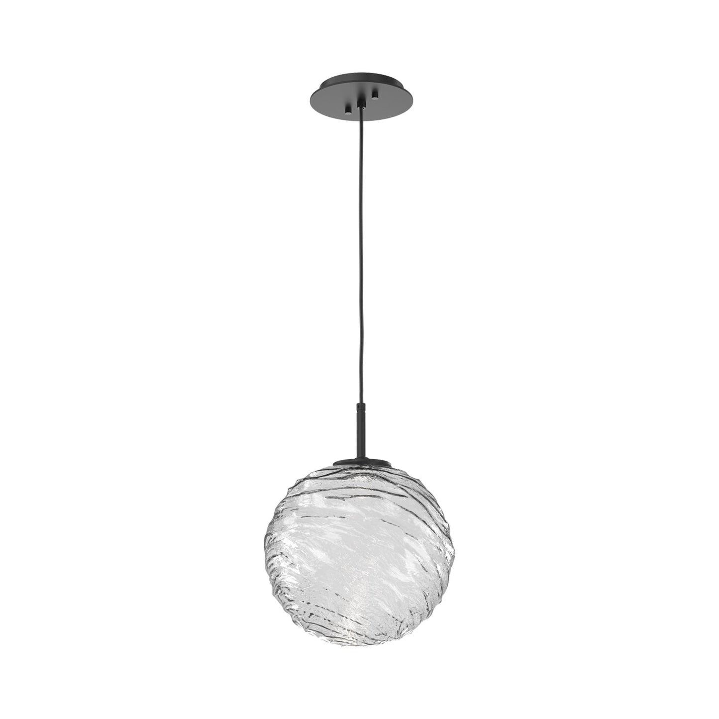 Gaia LED Pendant Light in Matte Black/Clear (Large).