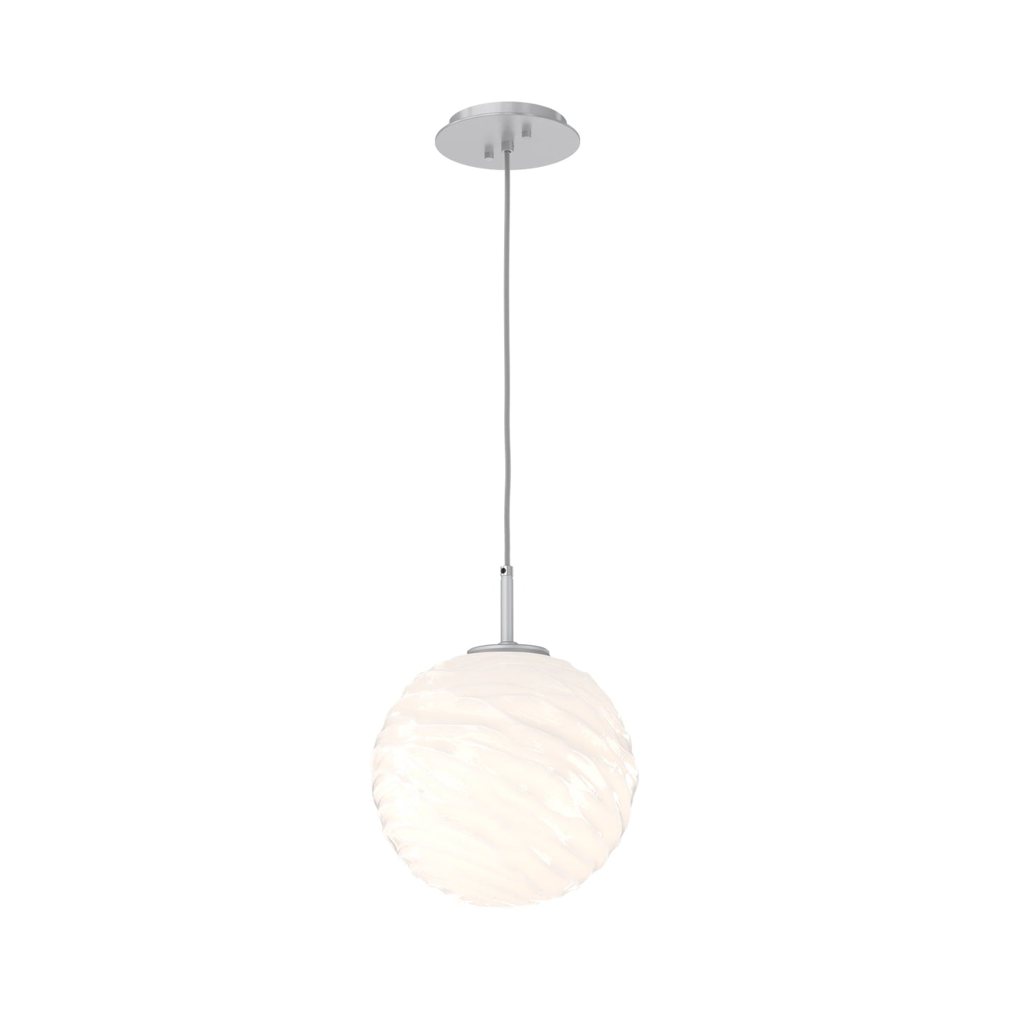 Gaia LED Pendant Light in Classic Silver/Opal White (Large).