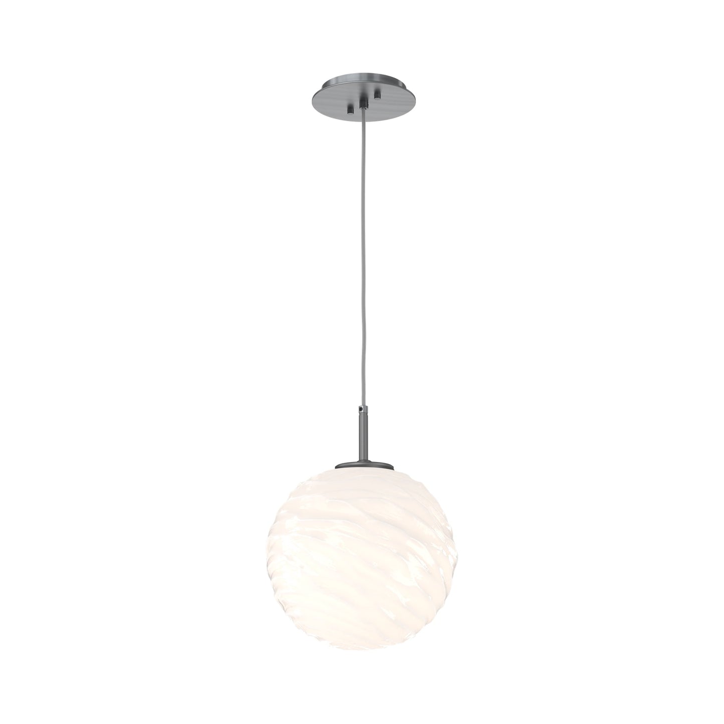 Gaia LED Pendant Light in Gunmetal/Opal White (Large).