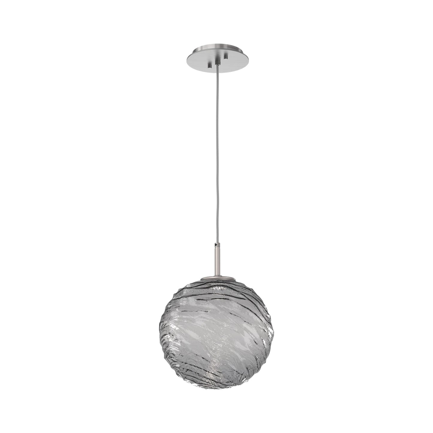 Gaia LED Pendant Light in Satin Nickel/Smoke (Large).