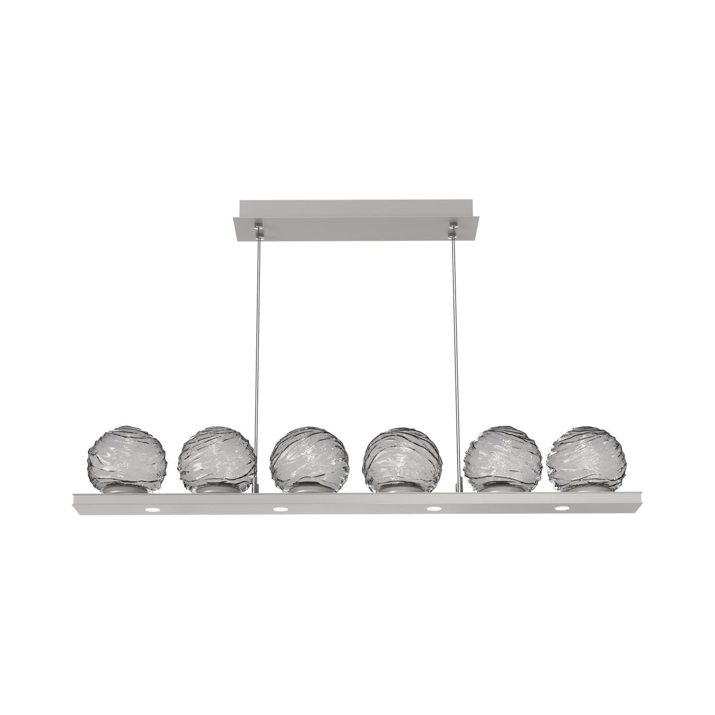 Gaia Linear LED Chandelier in Beige Silver/Smoke Blown Glass (44-Inch).