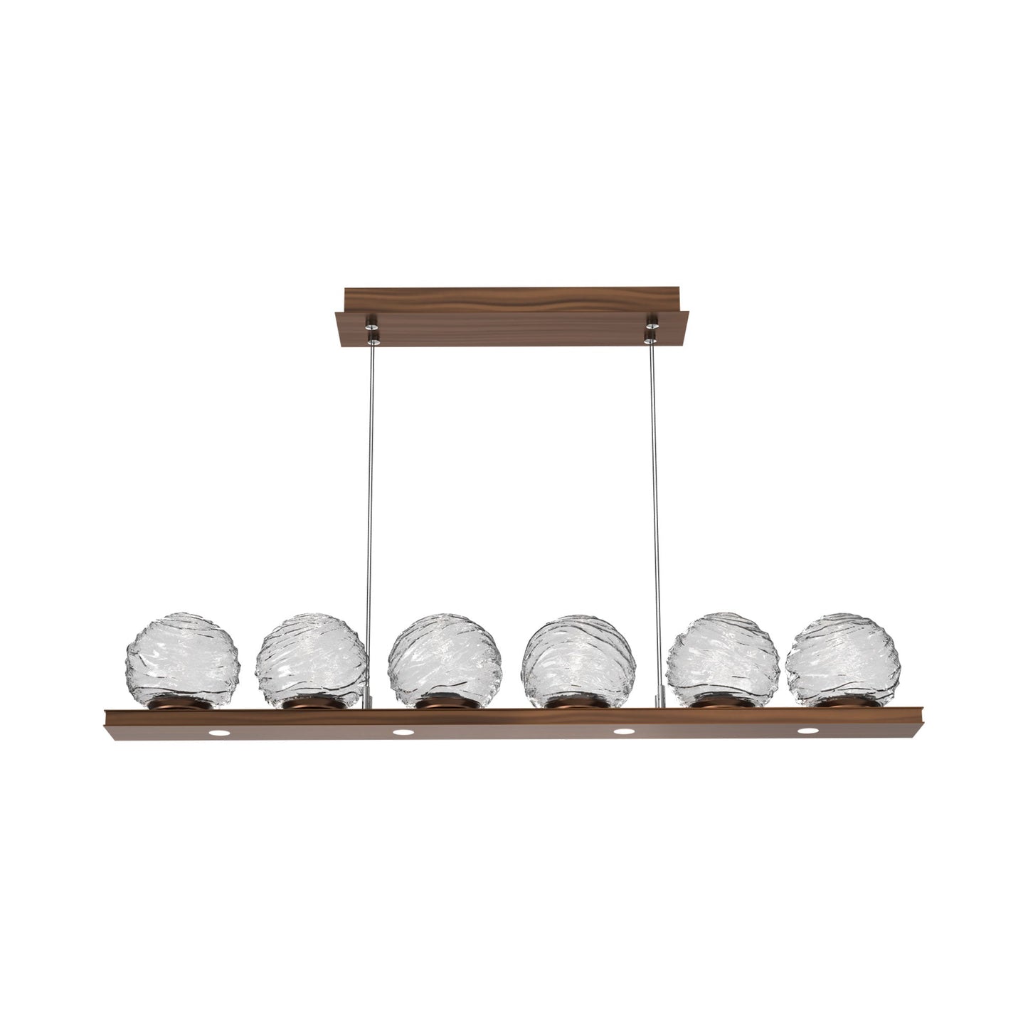 Gaia Linear LED Chandelier in Oil Rubbed Bronze/Clear Blown Glass (44-Inch).