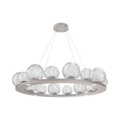 Gaia Ring LED Chandelier in Beige Silver/Clear Blown Glass (48.5-Inch).