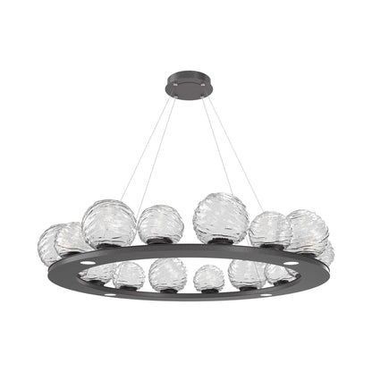 Gaia Ring LED Chandelier in Graphite/Clear Blown Glass (48.5-Inch).