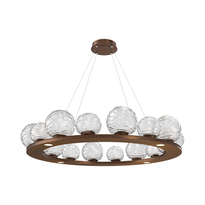 Gaia Ring LED Chandelier in Oil Rubbed Bronze/Clear Blown Glass (48.5-Inch).