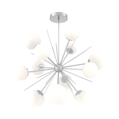 Gaia Starburst LED Chandelier in Classic Silver/White Blown Glass (43.1-Inch).