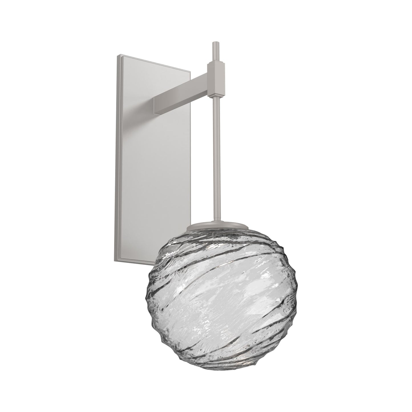 Gaia Tempo LED Wall Light in Beige Silver/Clear Blown Glass.