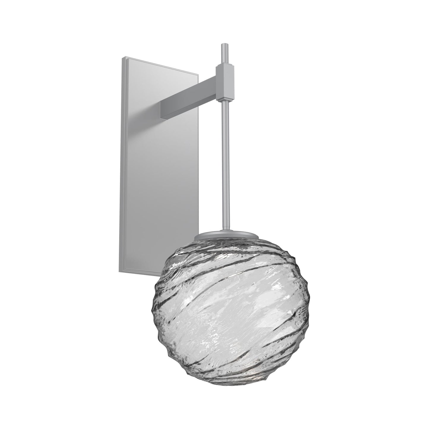 Gaia Tempo LED Wall Light in Classic Silver/Clear Blown Glass.