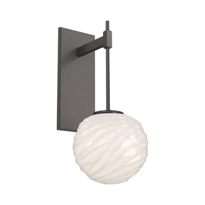 Gaia Tempo LED Wall Light in Graphite/White Blown Glass.