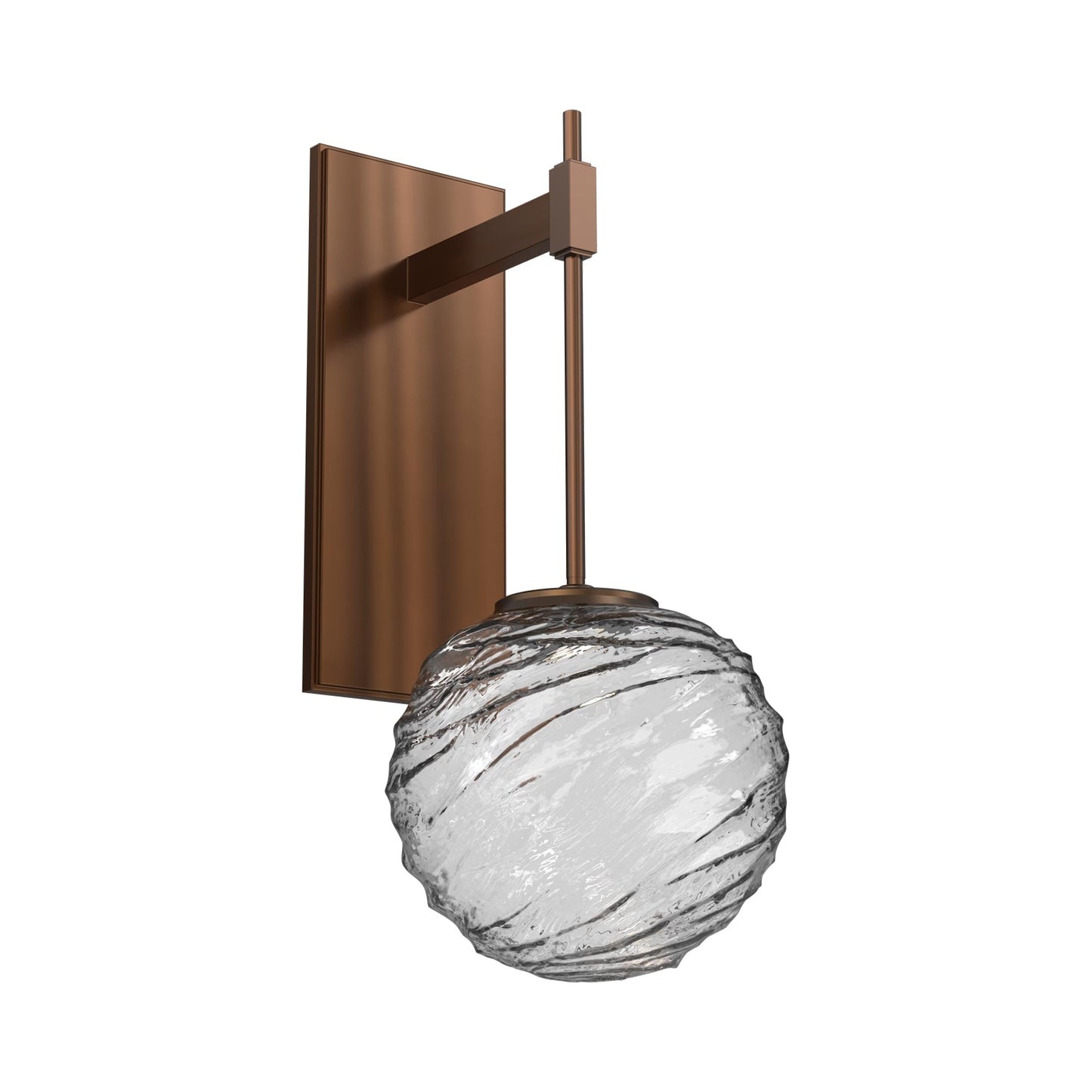 Gaia Tempo LED Wall Light in Oil Rubbed Bronze/Clear Blown Glass.