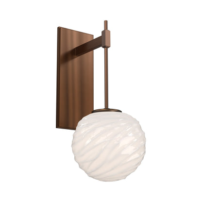 Gaia Tempo LED Wall Light in Oil Rubbed Bronze/White Blown Glass.