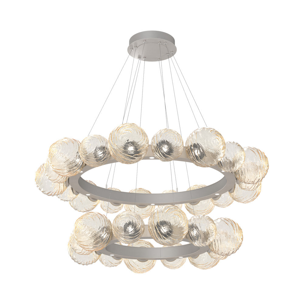 Gaia Two-Tier Radial Ring LED Chandelier.