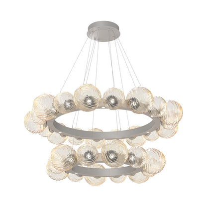 Gaia Two-Tier Radial Ring LED Chandelier.