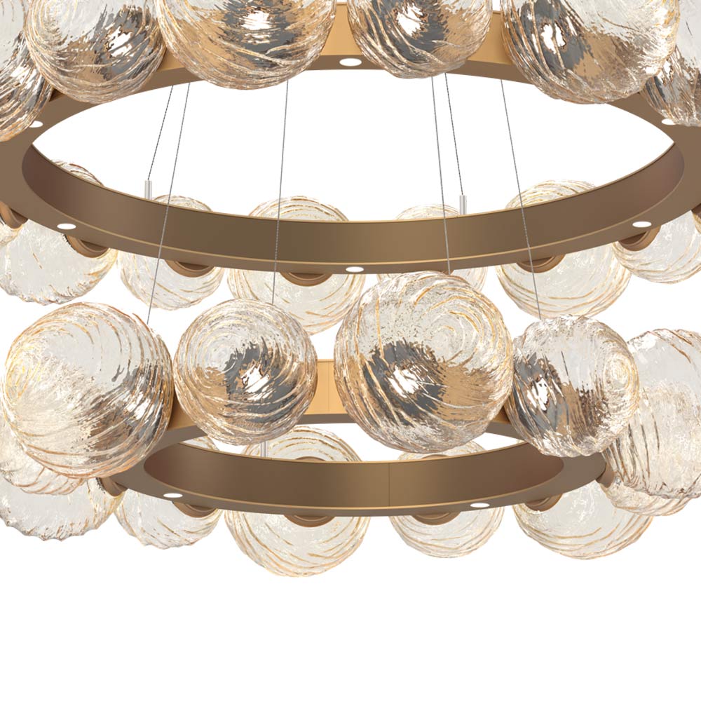 Gaia Two-Tier Radial Ring LED Chandelier in Detail.