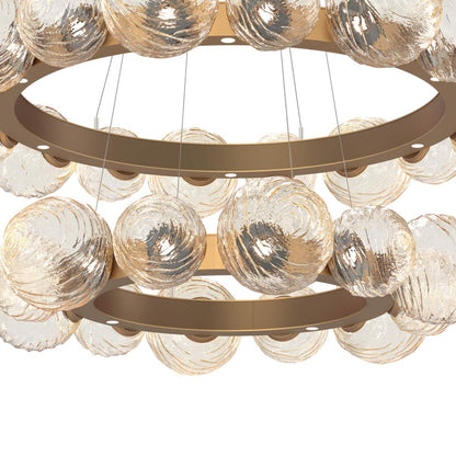 Gaia Two-Tier Radial Ring LED Chandelier in Detail.