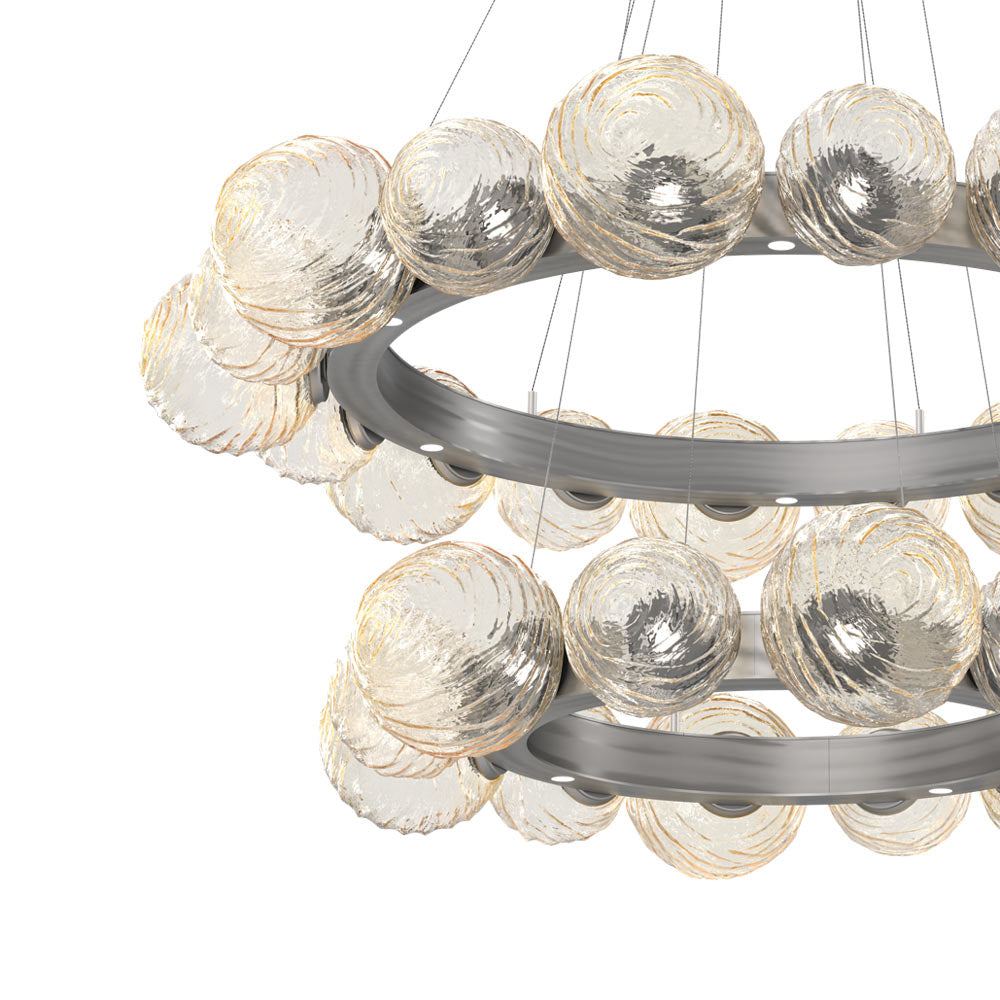 Gaia Two-Tier Radial Ring LED Chandelier in Detail.