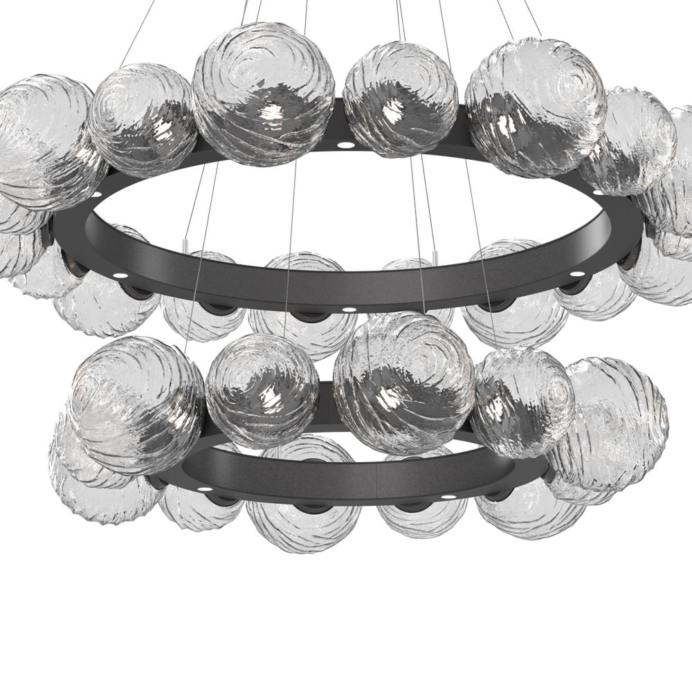 Gaia Two-Tier Radial Ring LED Chandelier in Detail.