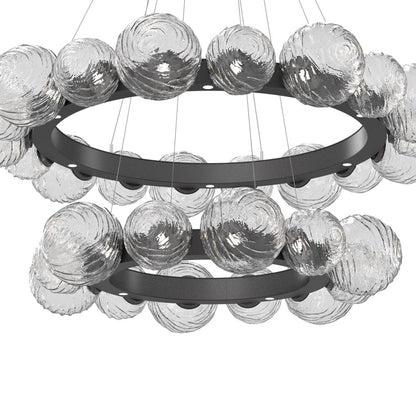 Gaia Two-Tier Radial Ring LED Chandelier in Detail.
