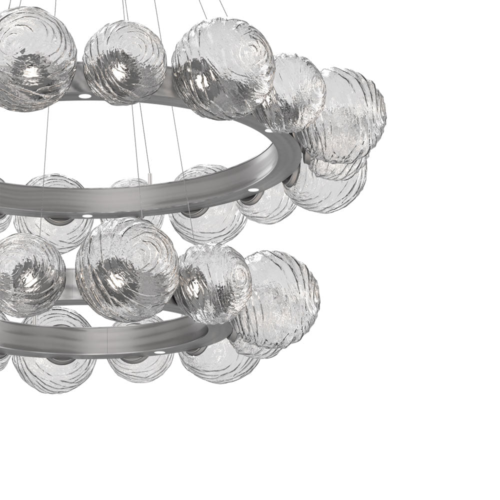 Gaia Two-Tier Radial Ring LED Chandelier in Detail.