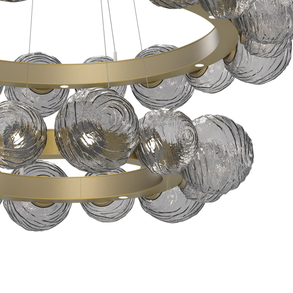 Gaia Two-Tier Radial Ring LED Chandelier in Detail.
