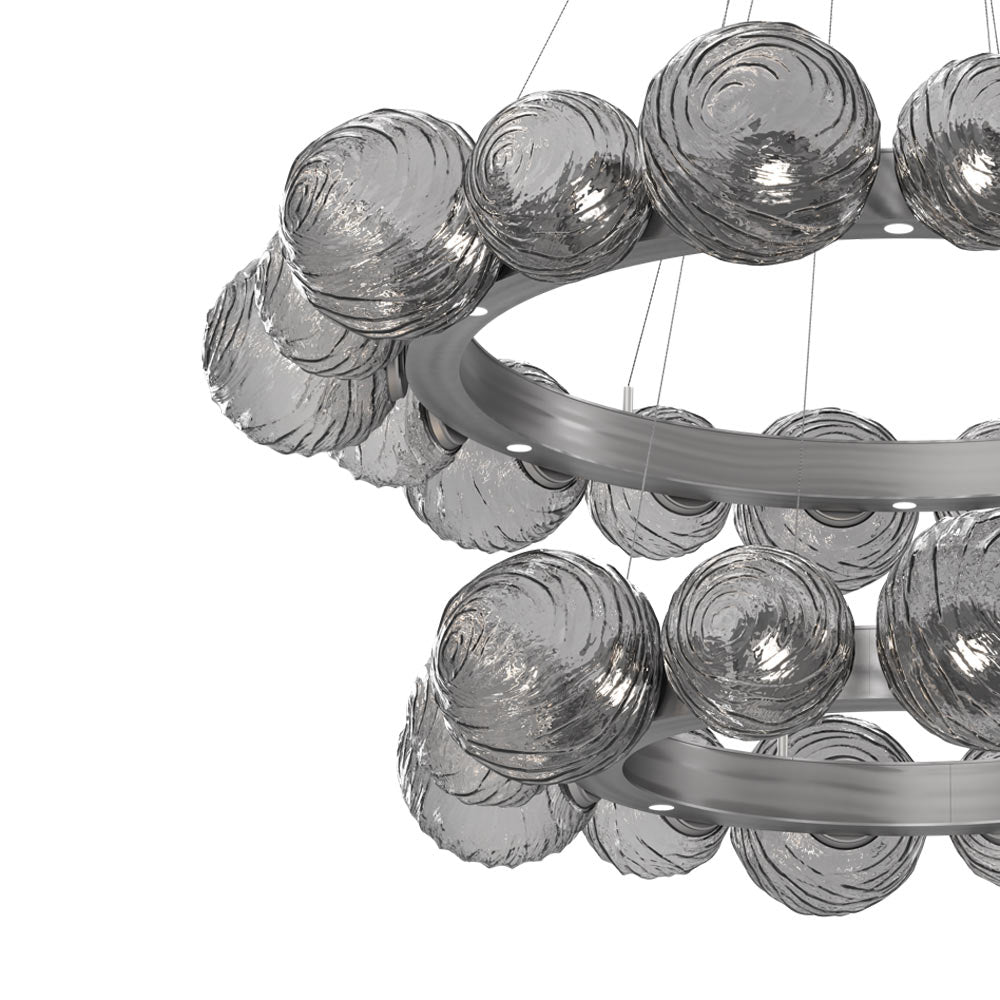 Gaia Two-Tier Radial Ring LED Chandelier in Detail.
