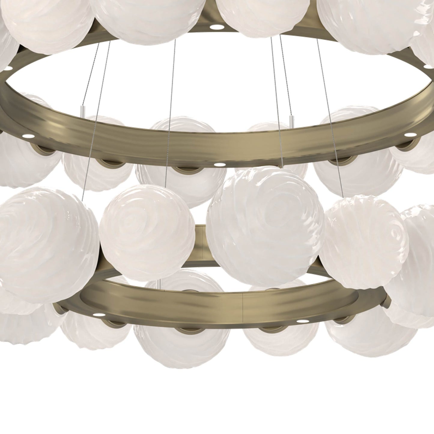 Gaia Two-Tier Radial Ring LED Chandelier in Detail.