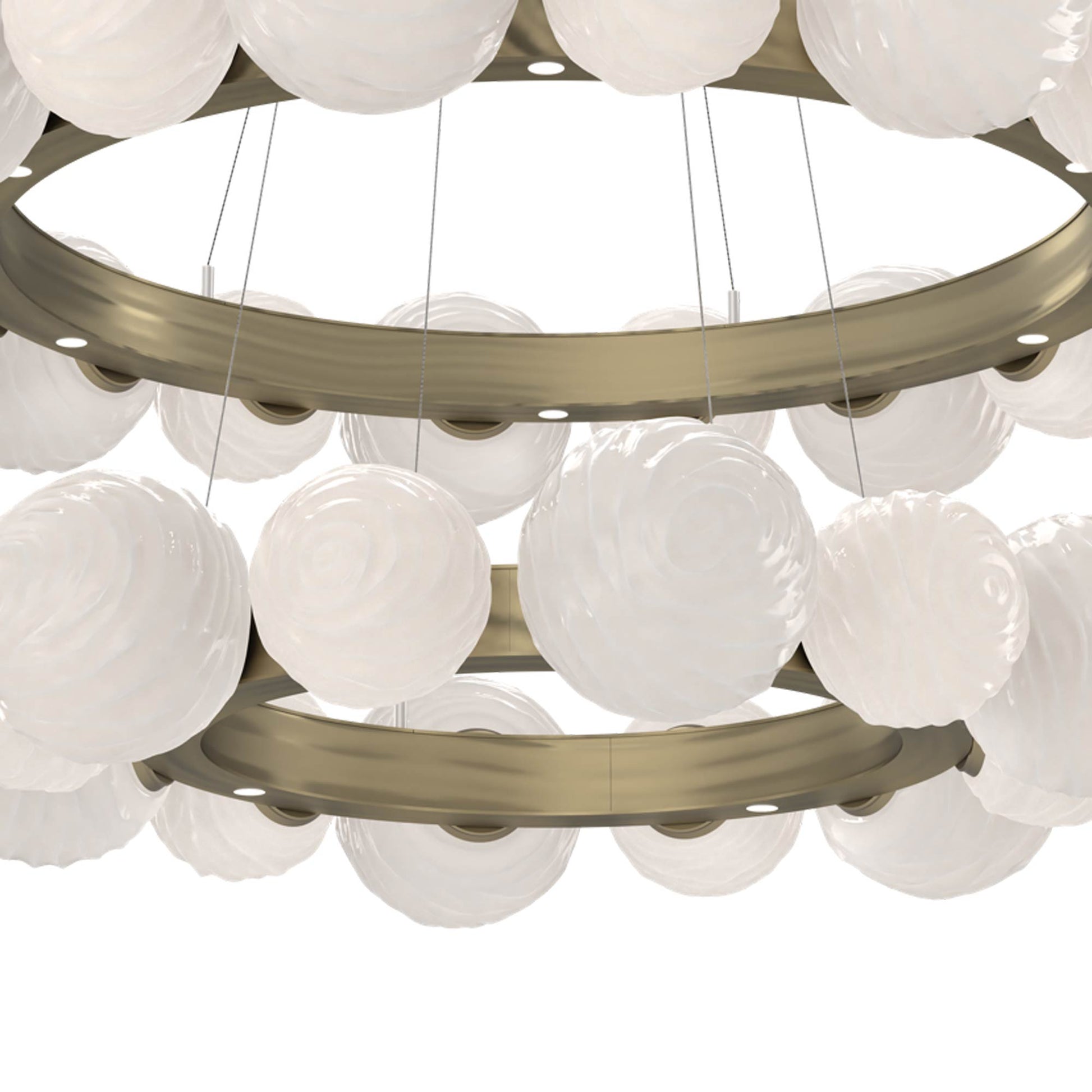 Gaia Two-Tier Radial Ring LED Chandelier in Detail.