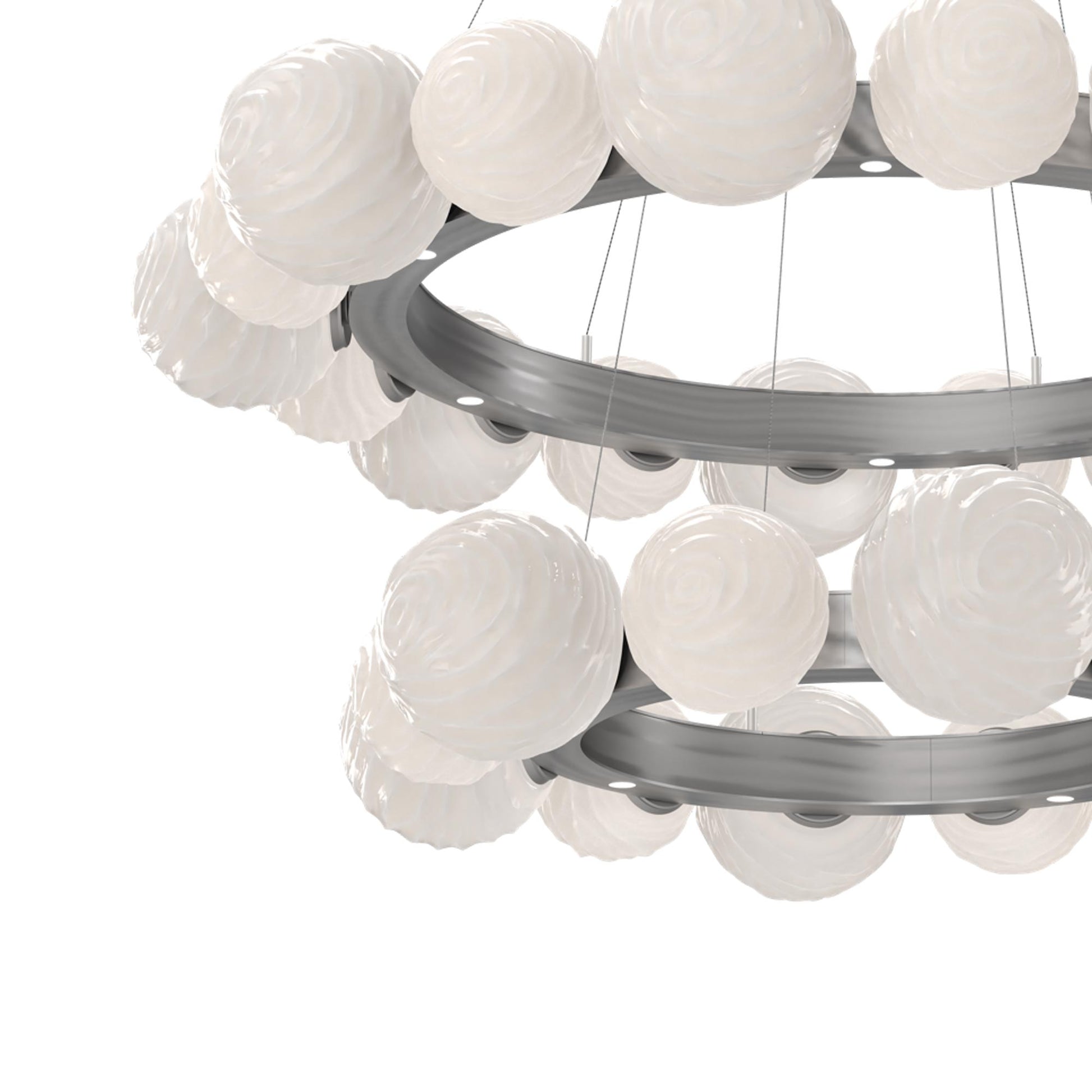 Gaia Two-Tier Radial Ring LED Chandelier in Detail.