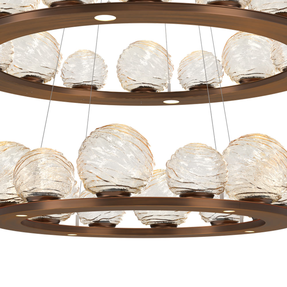 Gaia Two-Tier Ring LED Chandelier in Detail.