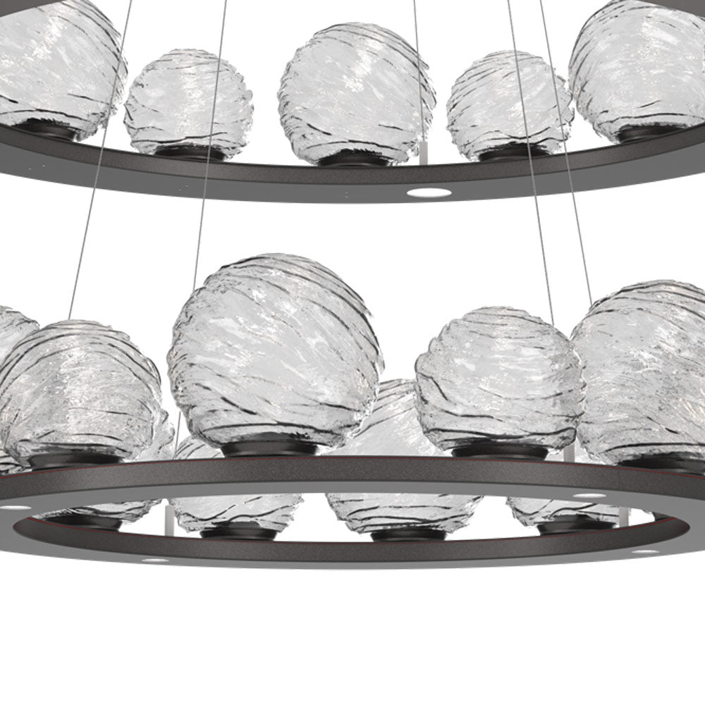 Gaia Two-Tier Ring LED Chandelier in Detail.
