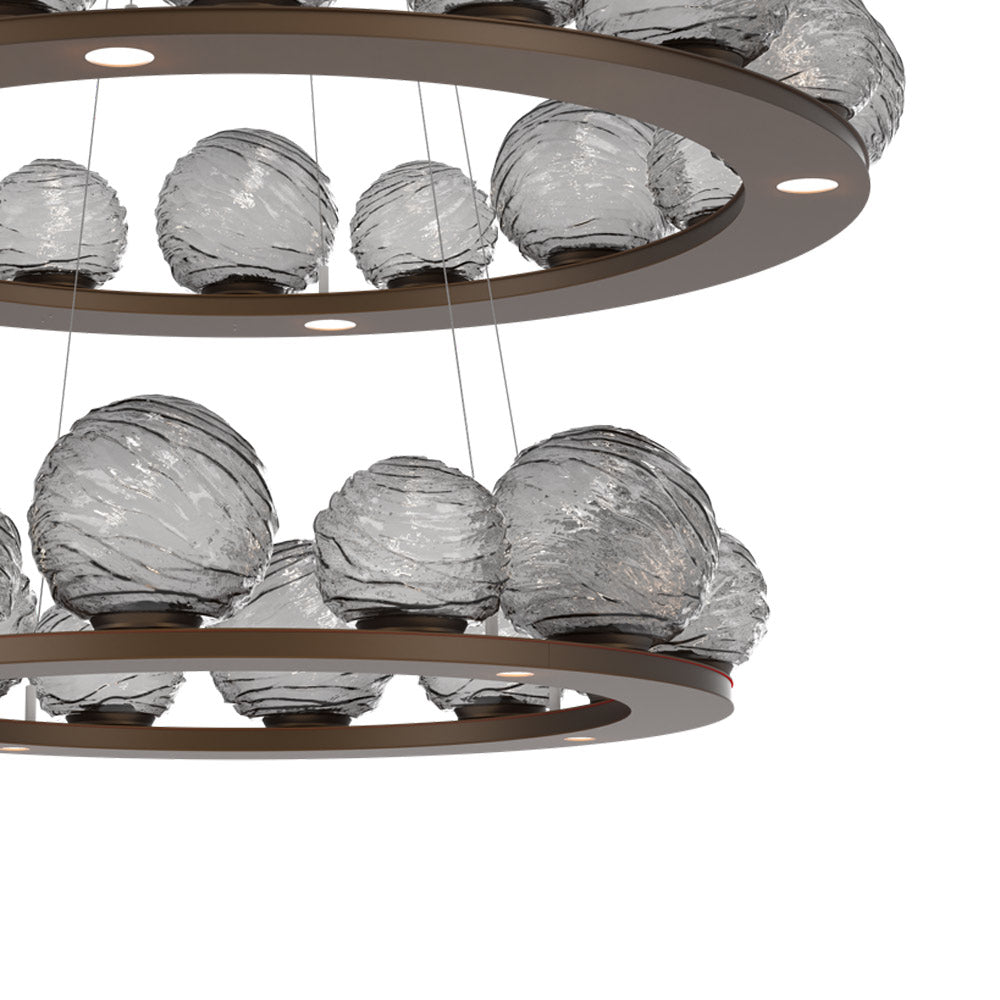 Gaia Two-Tier Ring LED Chandelier in Detail.
