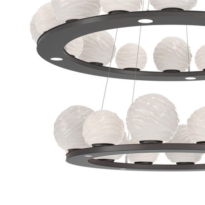 Gaia Two-Tier Ring LED Chandelier in Detail.