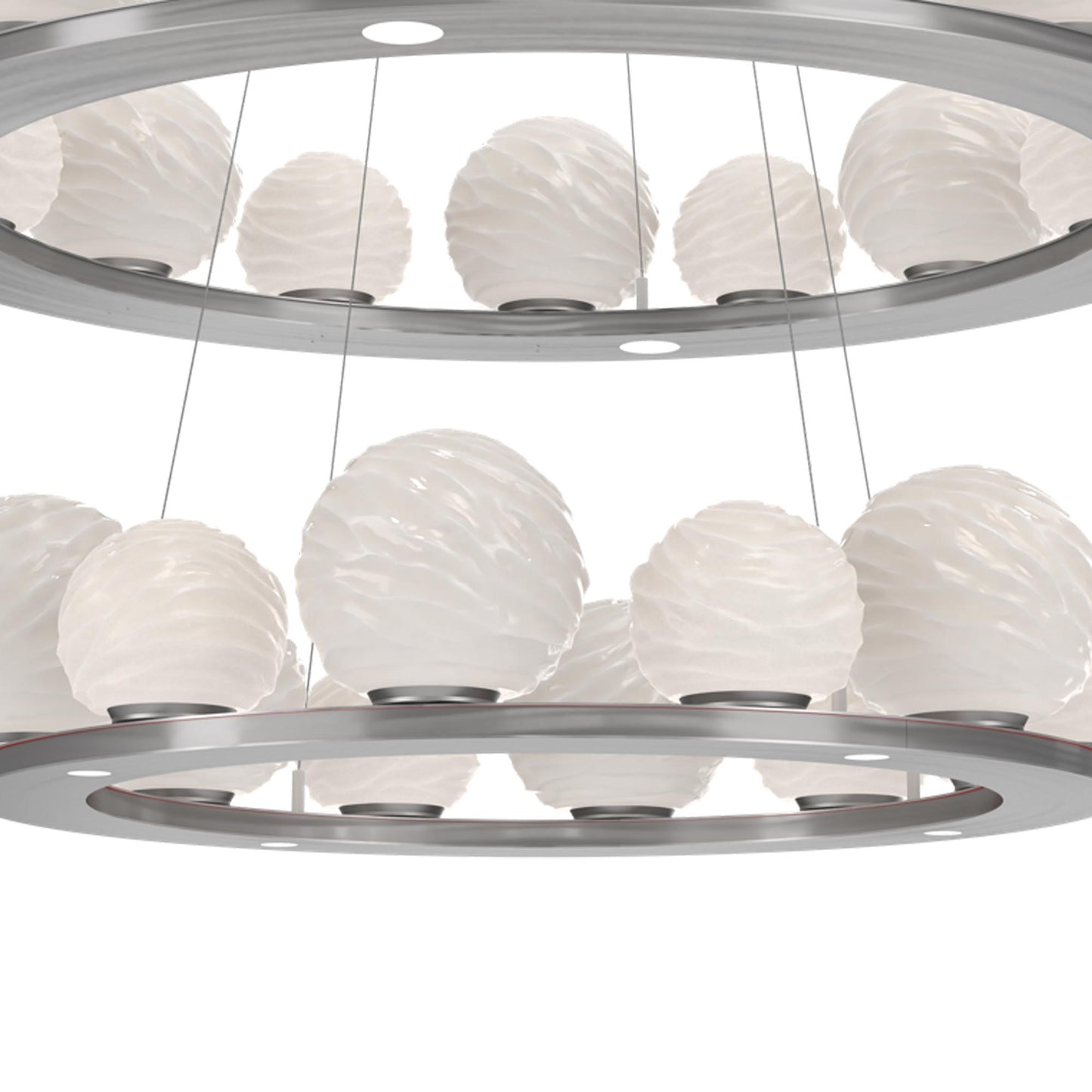 Gaia Two-Tier Ring LED Chandelier in Detail.
