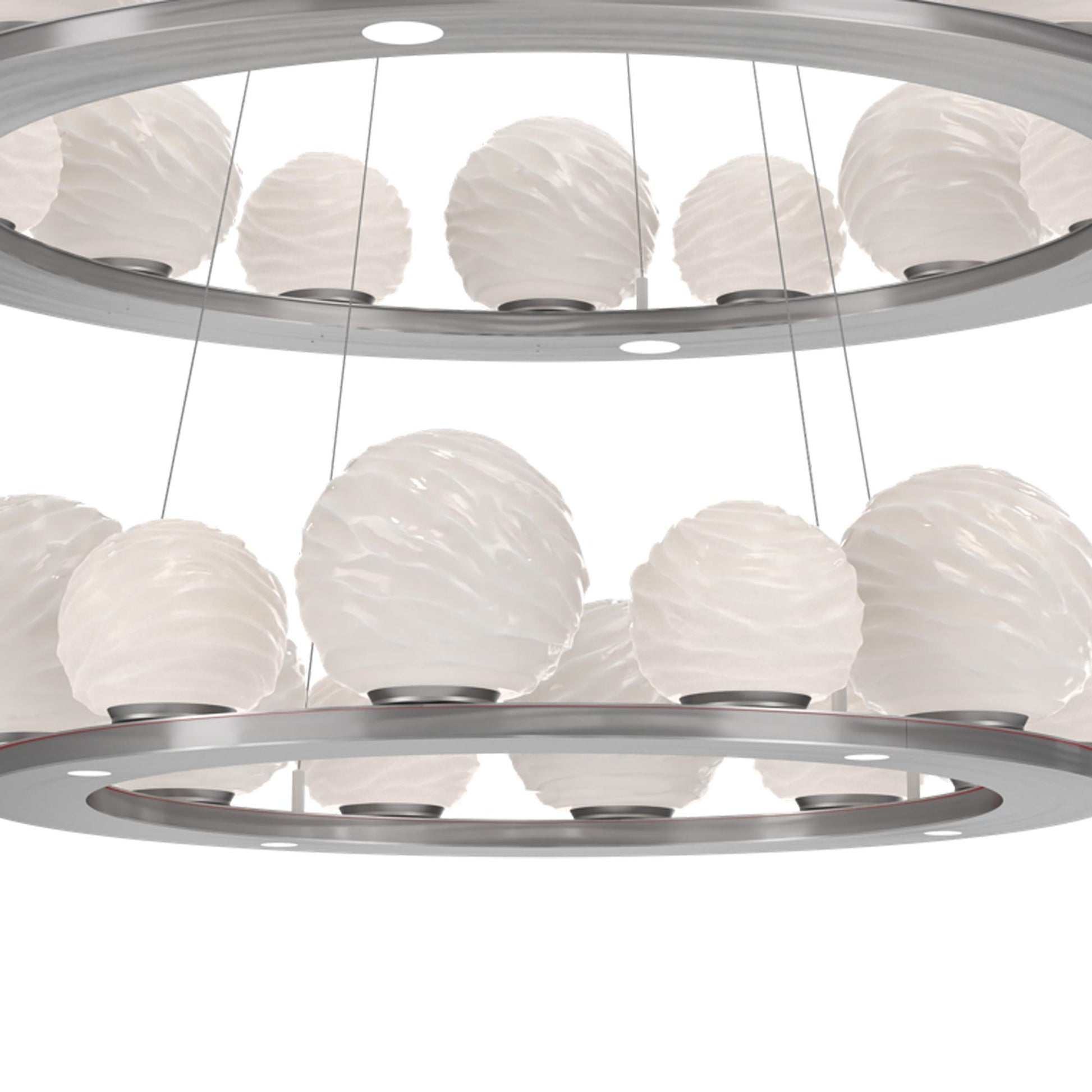 Gaia Two-Tier Ring LED Chandelier in Detail.