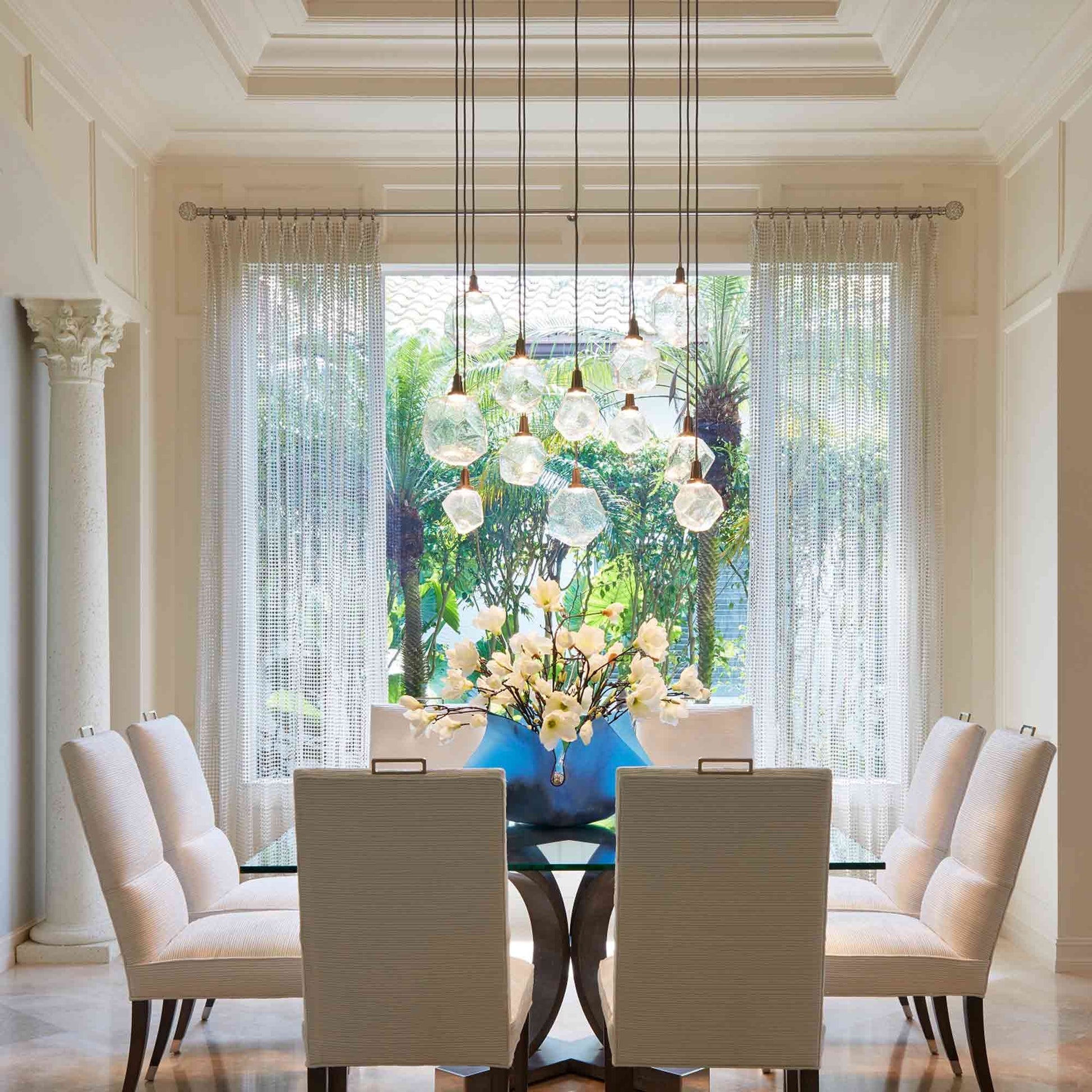 Gem Grand LED Multi Light Pendant Light in dining room.