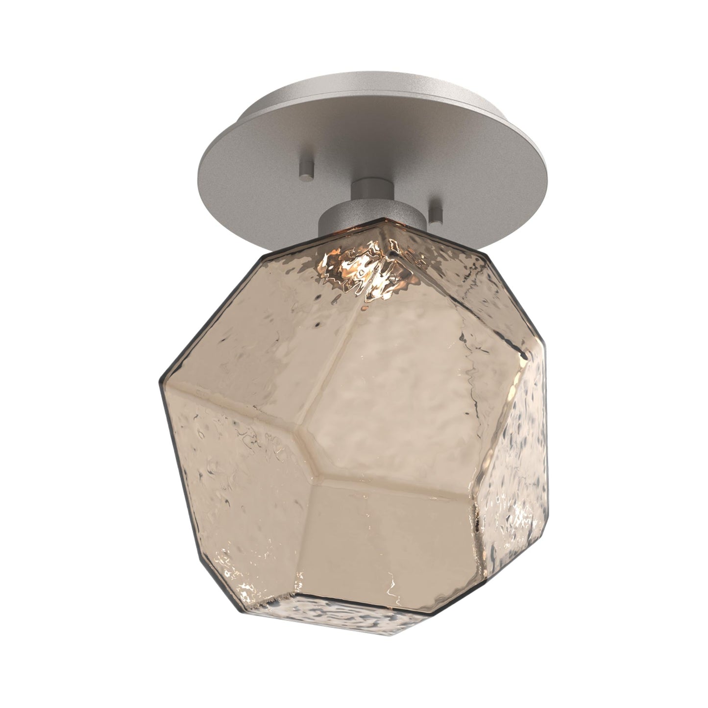 Gem LED Ceiling / Wall Light in Beige Silver/Bronze Blown Glass.
