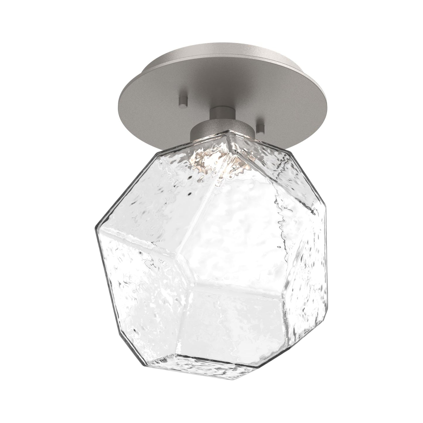 Gem LED Ceiling / Wall Light in Beige Silver/Clear Blown Glass.