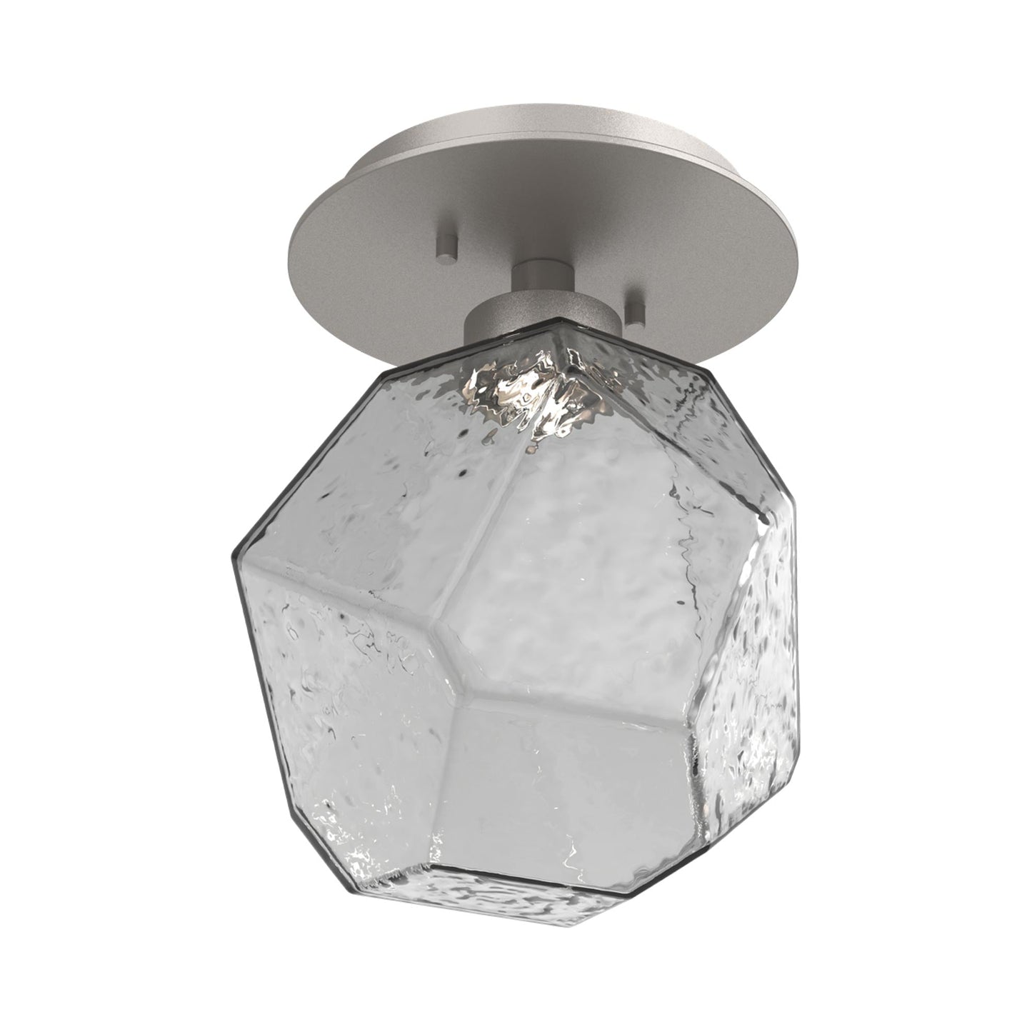Gem LED Ceiling / Wall Light in Beige Silver/Smoke Blown Glass.