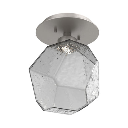 Gem LED Ceiling / Wall Light in Beige Silver/Smoke Blown Glass.